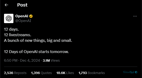 رویداد آنلاین ۱۲ روزه OpenAI را در یوتیوب ببینید