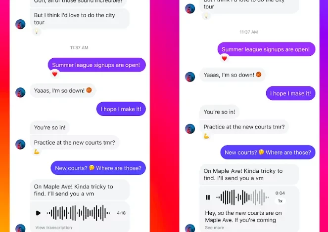 اضافه شدن قابلیت تبدیل ویس‌ به متن و افزایش زمان ویس‌ها به دایرکت اینستاگرام