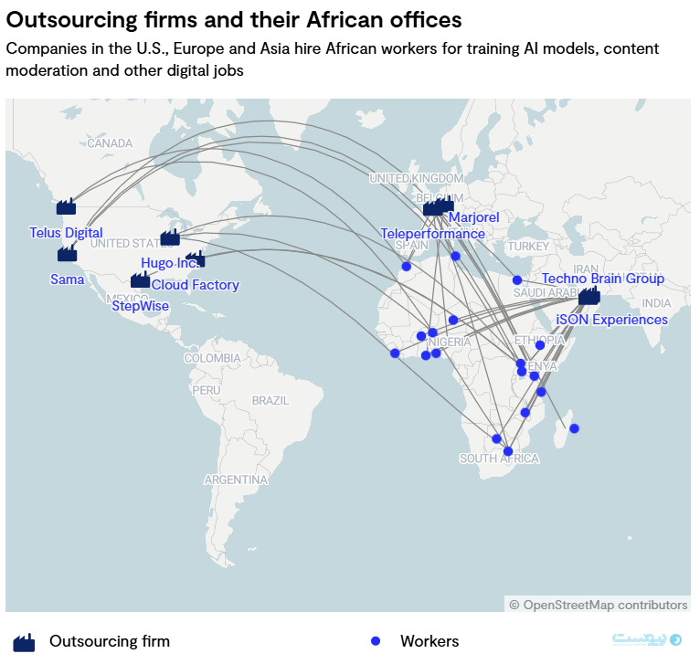 شبکه پنهانی شرکت‌های بزرگ فناوری برای بهره‌کشی از کارکنان دیجیتالی در آفریقا