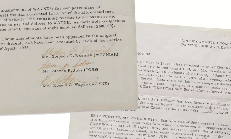 سند تأسیس اپل به حراج می‌رود؛ میراثی ۴۹ ساله با ارزش میلیون‌ها دلار – ITIRAN