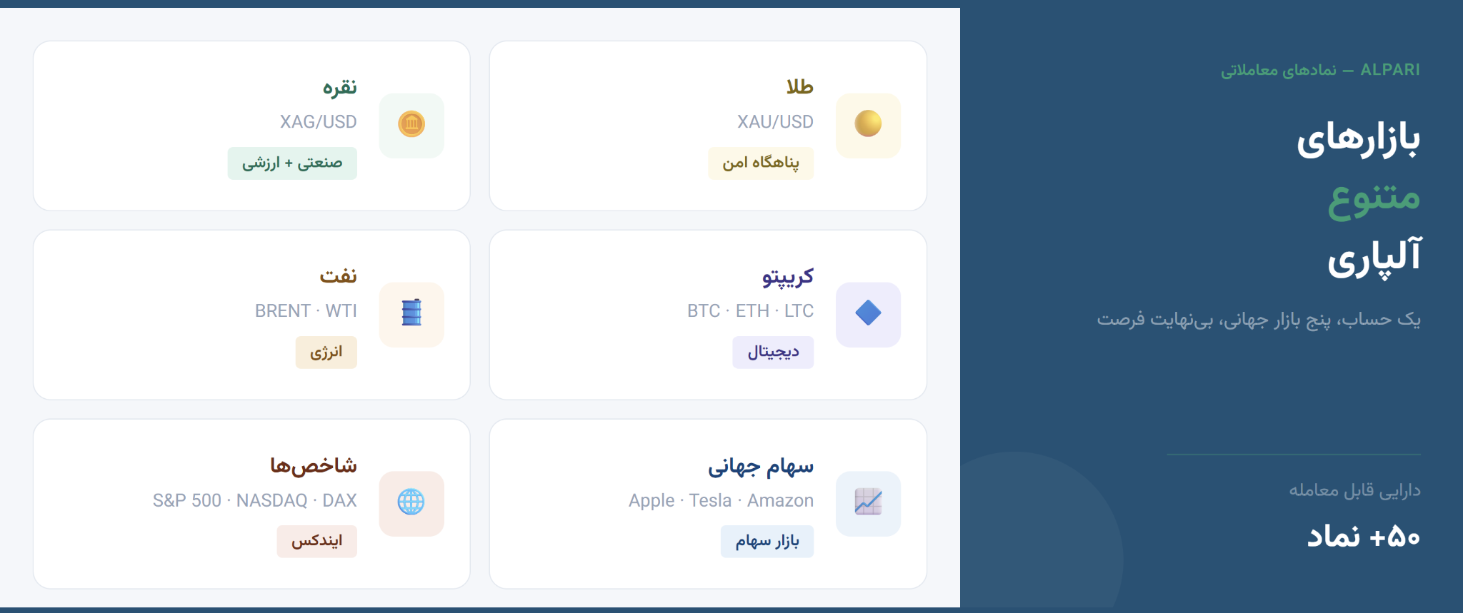 بازارهای متنوع آلپاری