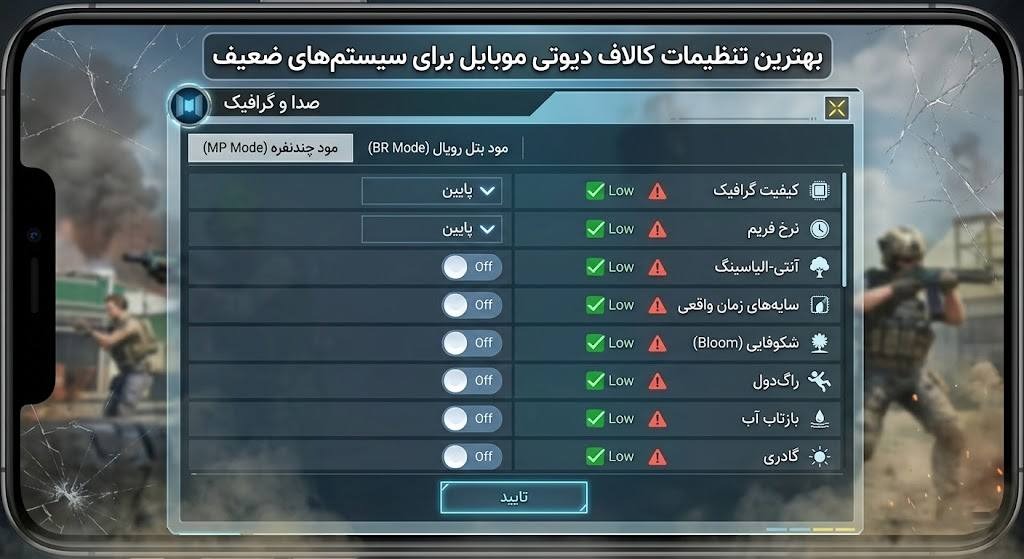 سیستم مورد نیاز کالاف دیوتی موبایل برای گوشی و کامپیوتر – ITIRAN بهترین تنظیمات کالاف موبایل برای سیستم های ضعیف